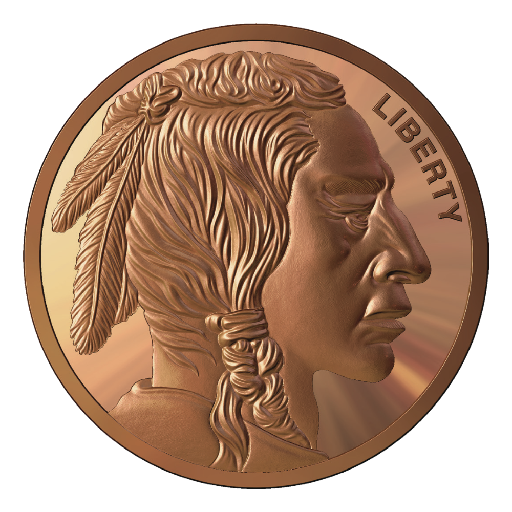 1 Oz Copper Round Monster Box - Buffalo Design (Frontier Mint)